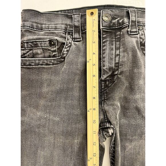 Y2K Men's True Religion Devin‎ Straight Leg Loose Fit Denim Jeans 33 X 28.75 Blk - Picture 8 of 11